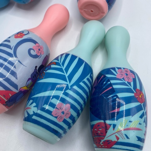 Lilo & Stitch Bowling Set 6 Pins No Ball Plastic Outdoor Or Indoor - Picture 3 of 4